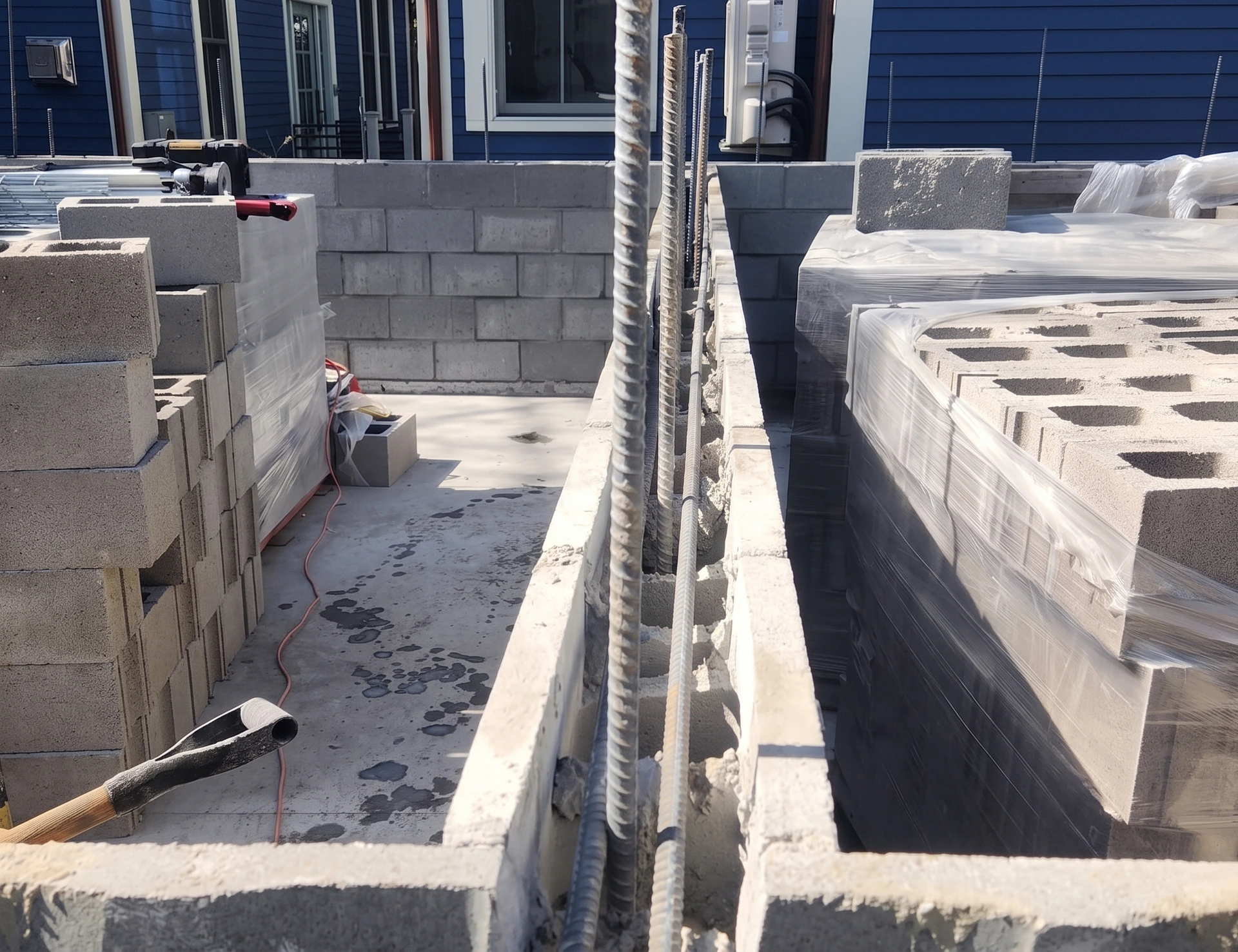 Masonry foundation work