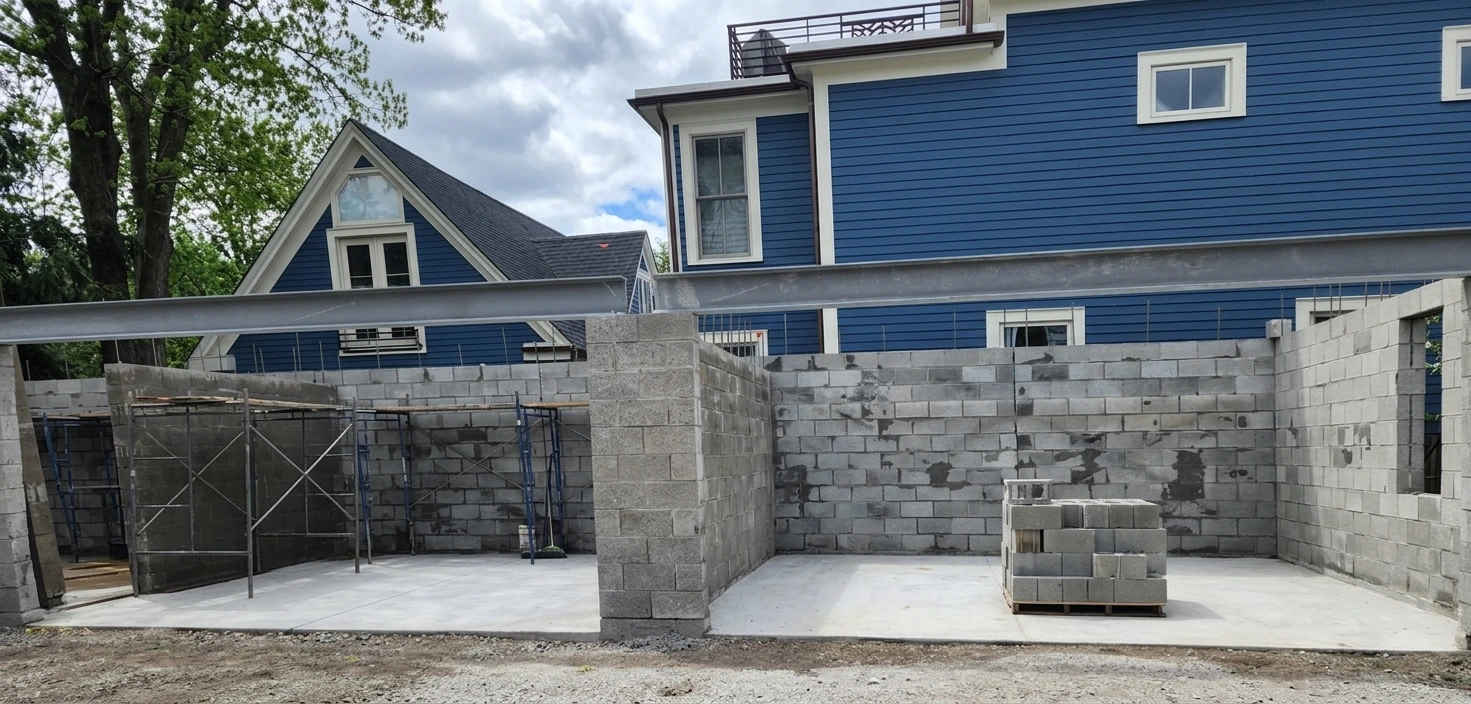 Masonry foundation work