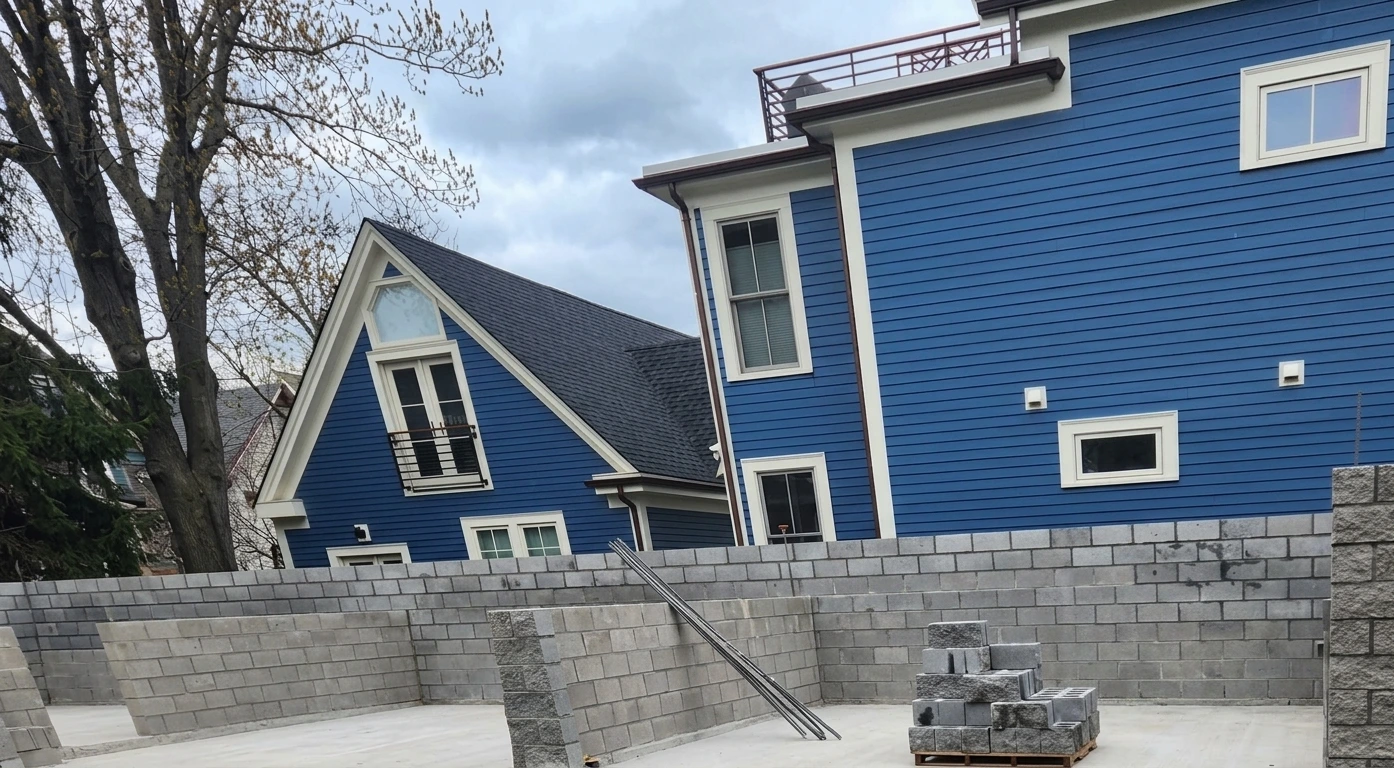 Masonry foundation work