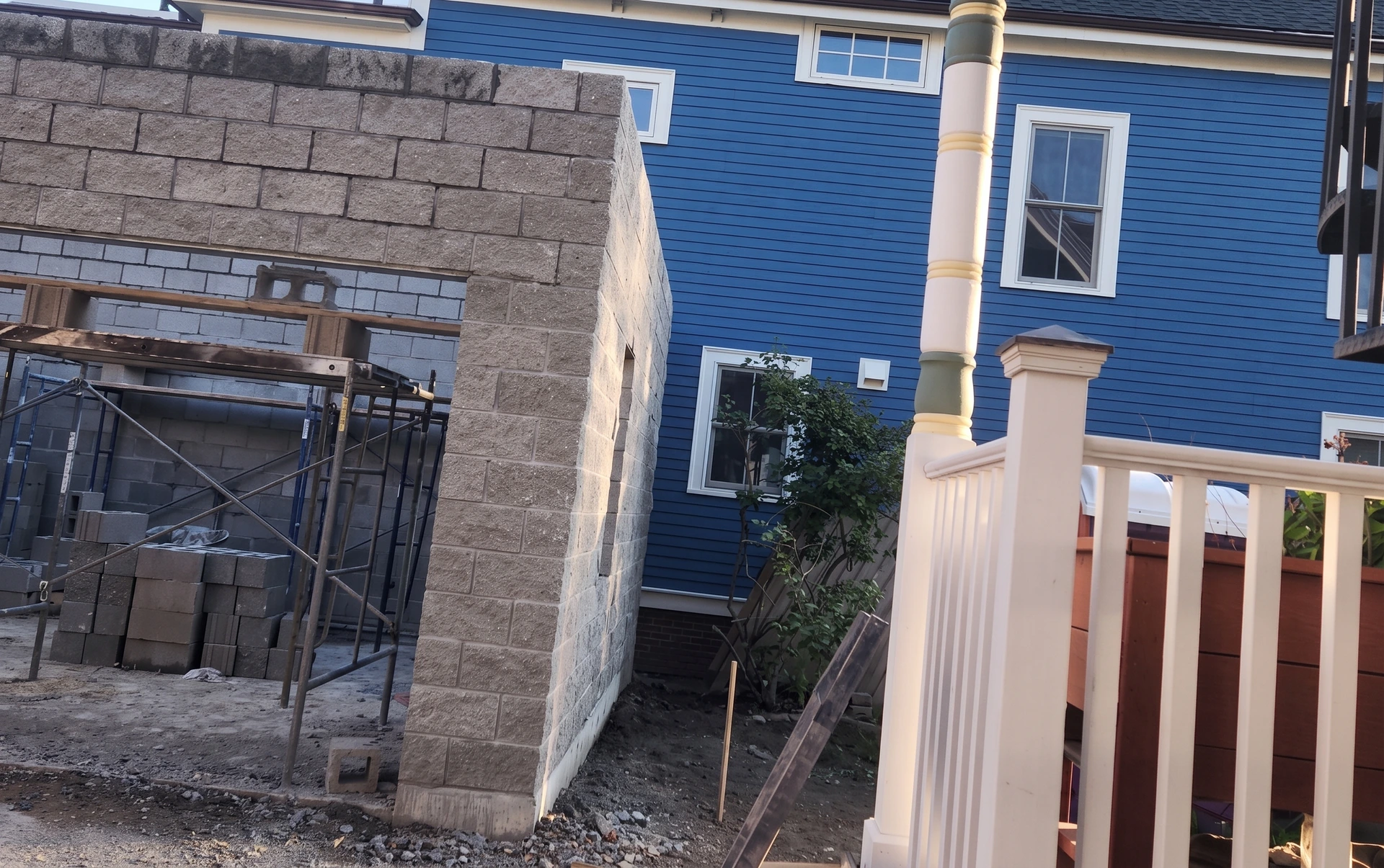 Masonry foundation work