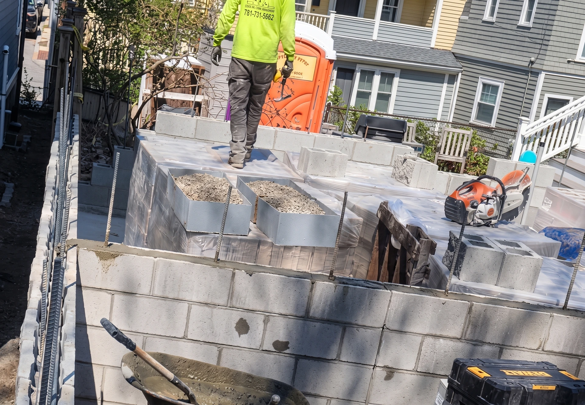Masonry foundation work