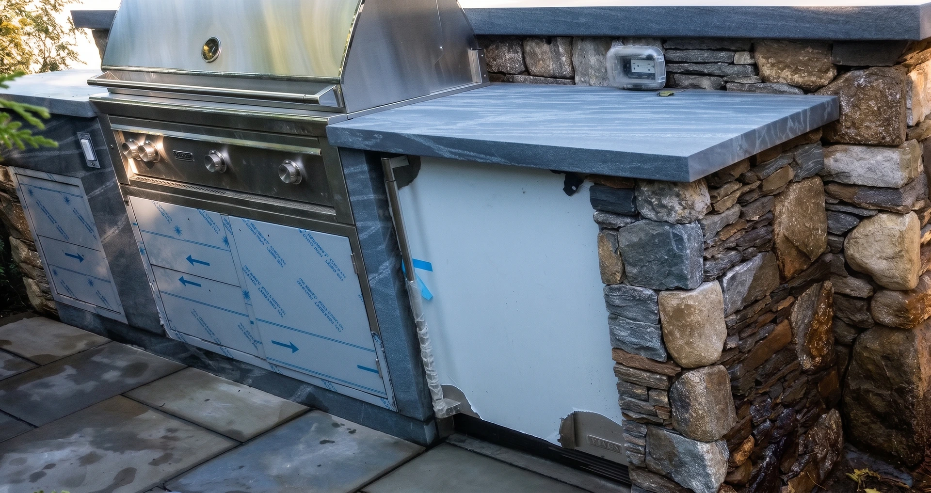 Patio ideas in Massachusetts for a finished outdoor masonry area