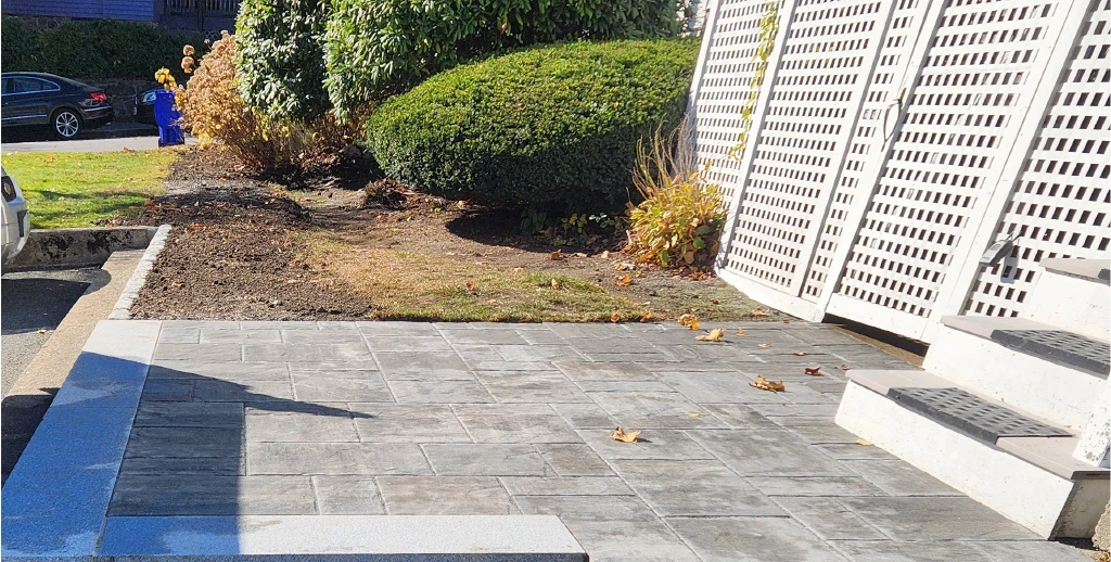 Patio paving and outdoor living area