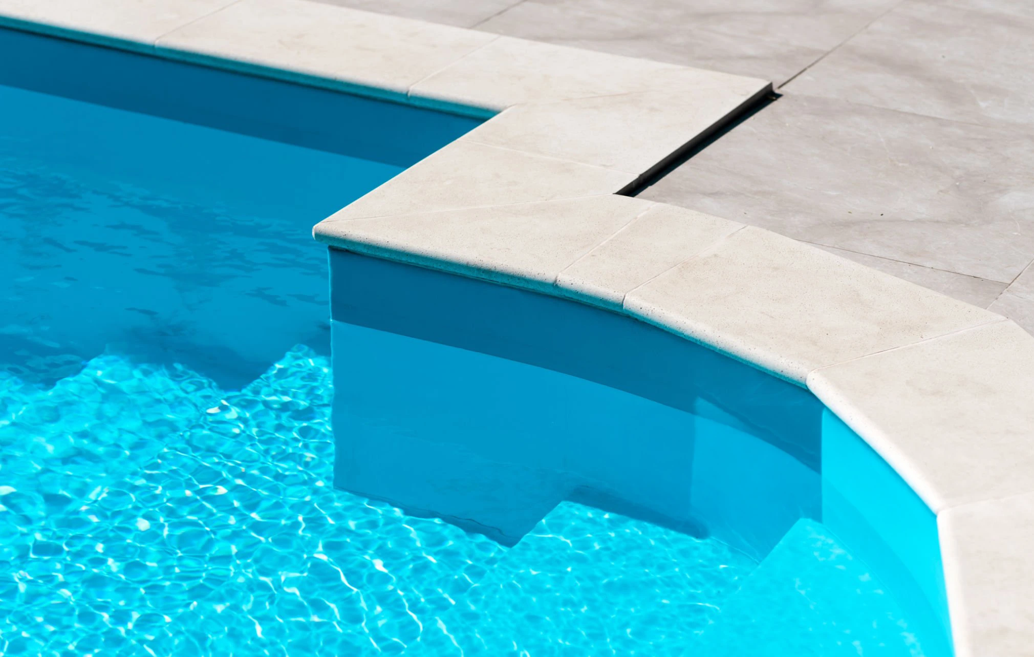 Pool coping stonework example