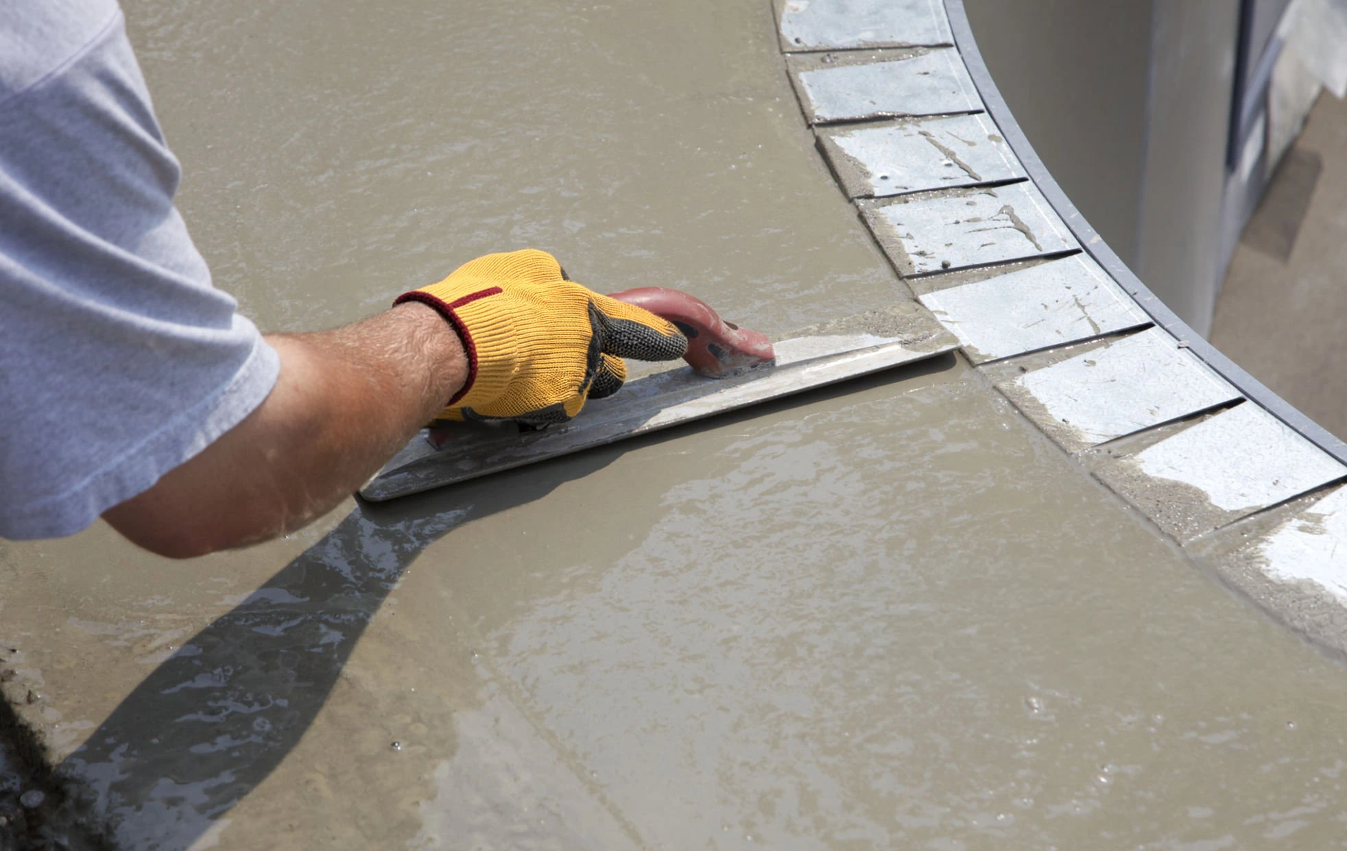 Pool coping stonework example