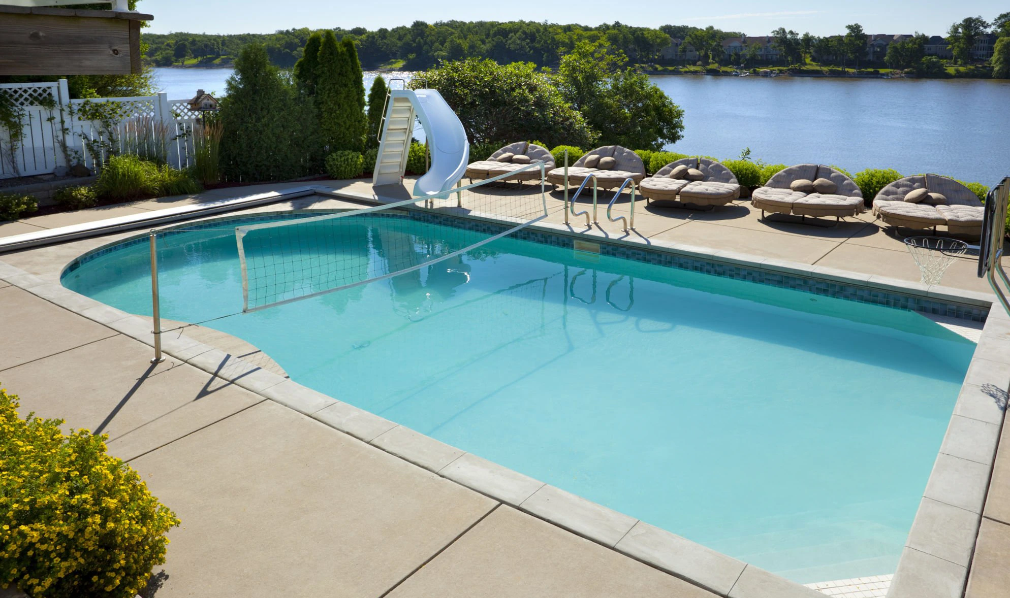 Pool coping stonework example