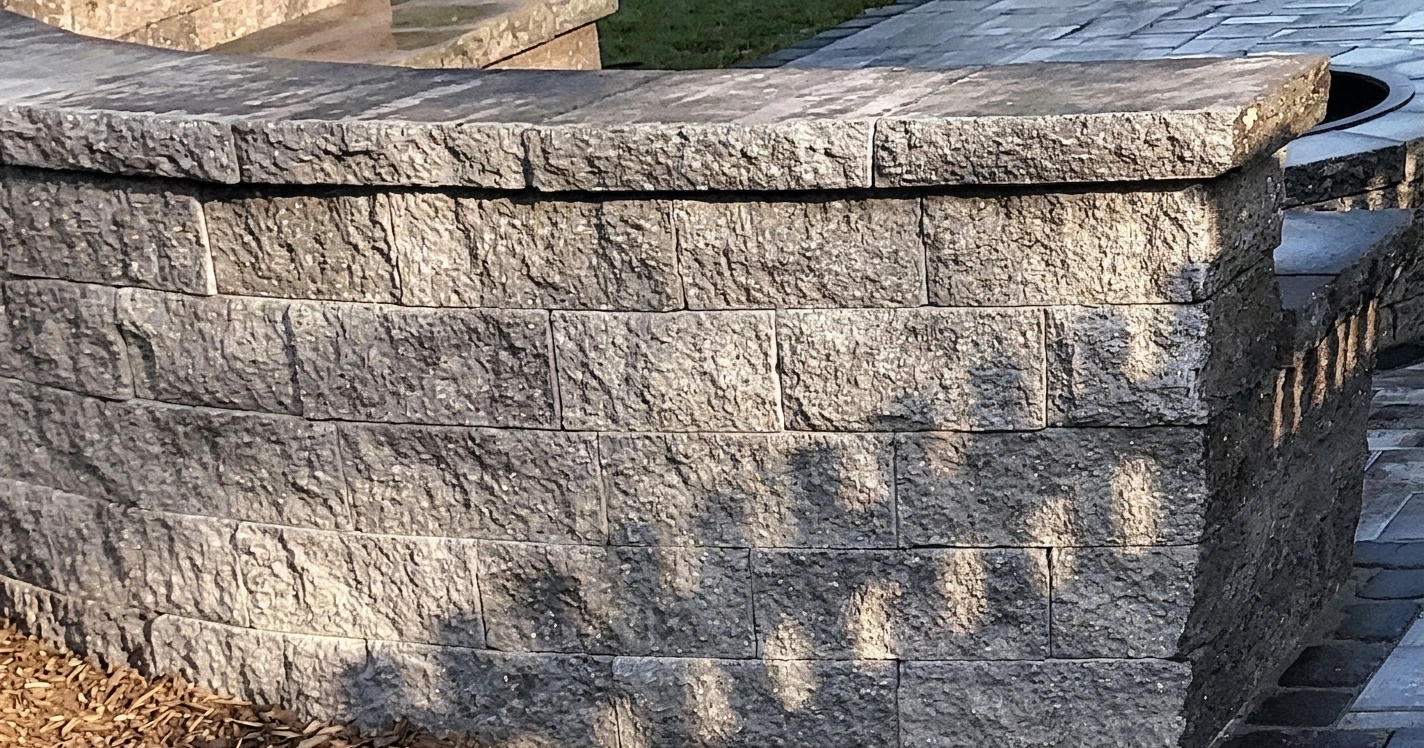 Stone retaining wall