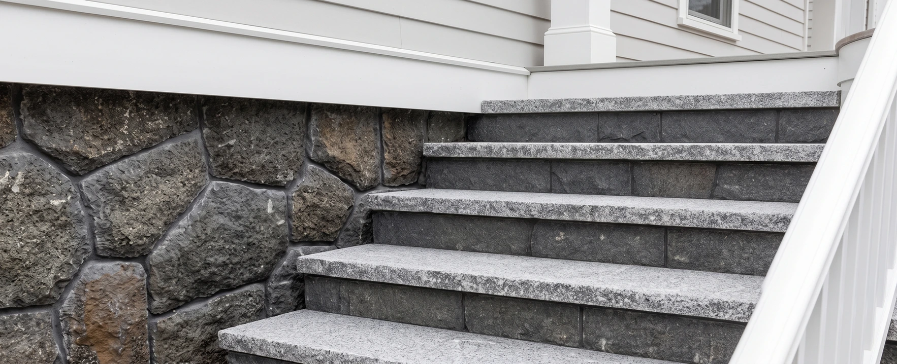 Stone steps installation
