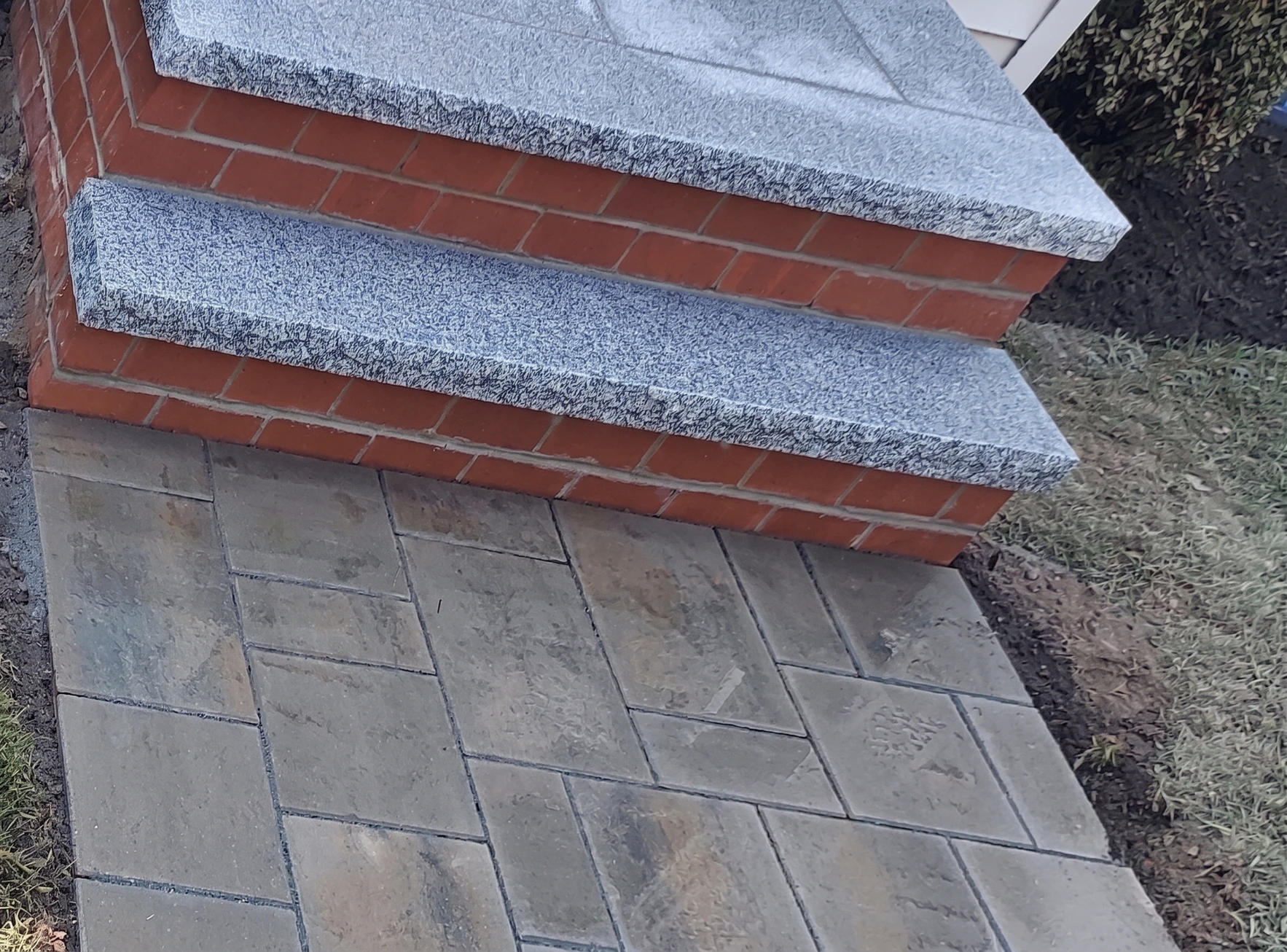 Stone steps installation