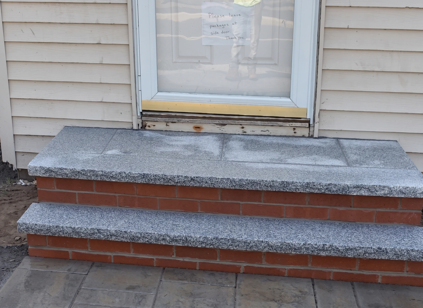 Stone steps installation