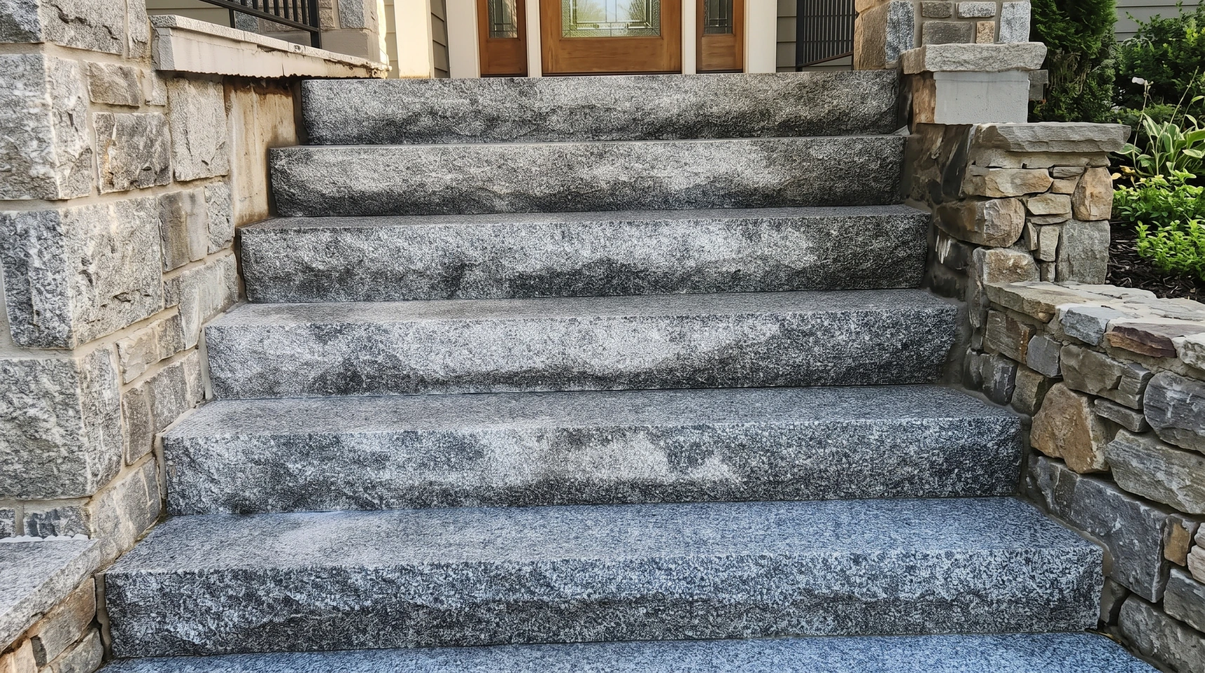 Stone steps installation