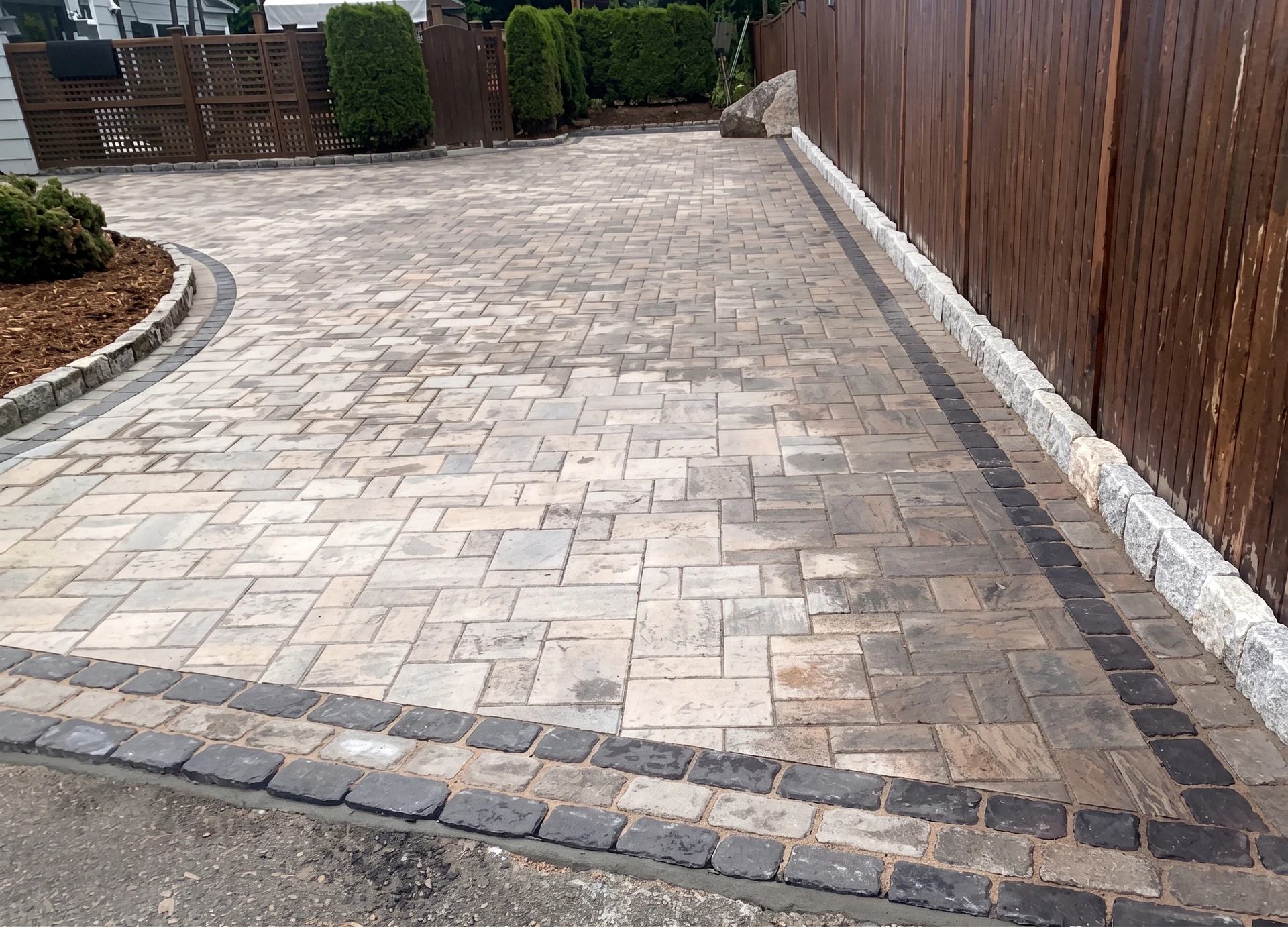 Stone walkway installation