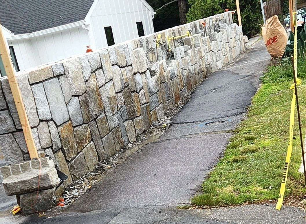 Stone walkway installation